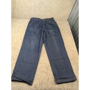 Brooklyn Xpress Mens Relaxed Wide Leg Jeans Dark Wash Blue‎ 38x31 Baggy Denim